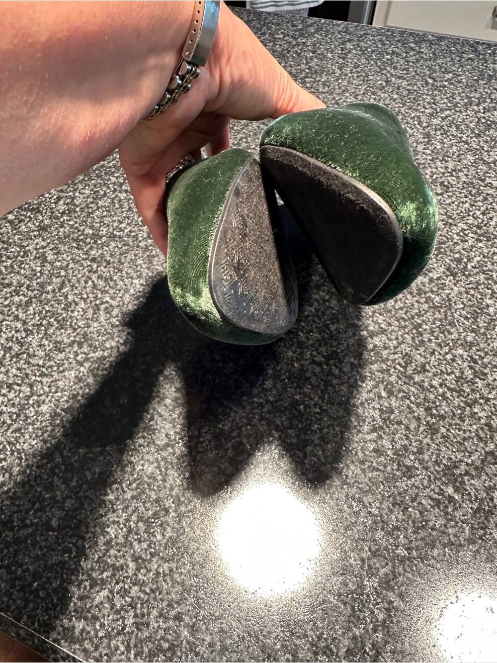 Birdies Hunter Green Heron Velvet Loafers Size 8 - Picture 13 of 15